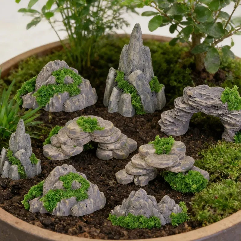 Miniature Mountain Fake Stone Resin Rockery Landscape