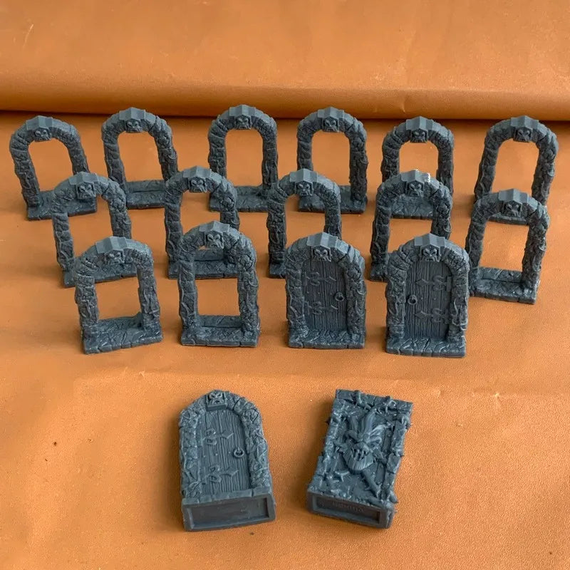 Set Door Bookshelf Fireplace Furniture Miniatures Board Game Minis  Table Top Replacement
