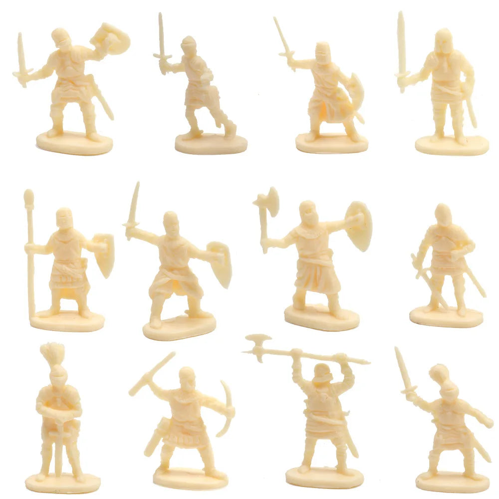 100PCS Military Playset Toy Soldiers 3CM Plastic Warrior Elite Force Action Figure Military Game Pieces Toy for Kid Playing Gift