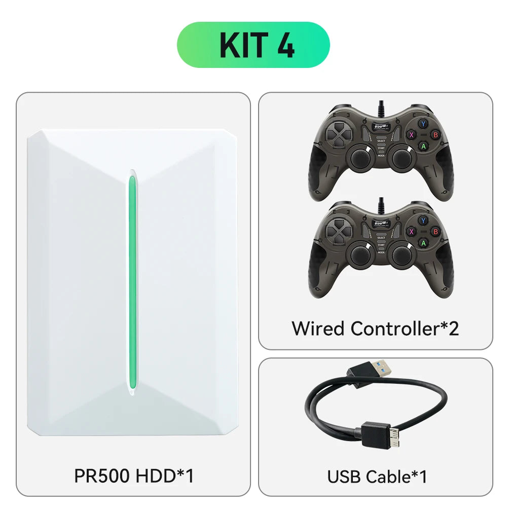 Playnite&Retrobat 500GB Game Hard Drive Consoles Retro Gaming HDD With 38200+Games&49 Emulators Plug&Play for PS3/PS2/PS1/N64