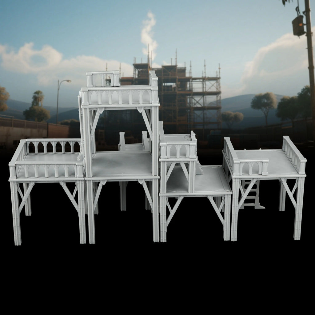 5pcs Heavy Sci-Fi Unit Miniatures - Modular TTRPG Vehicles for Game Scenarios, Easy Assembly Display