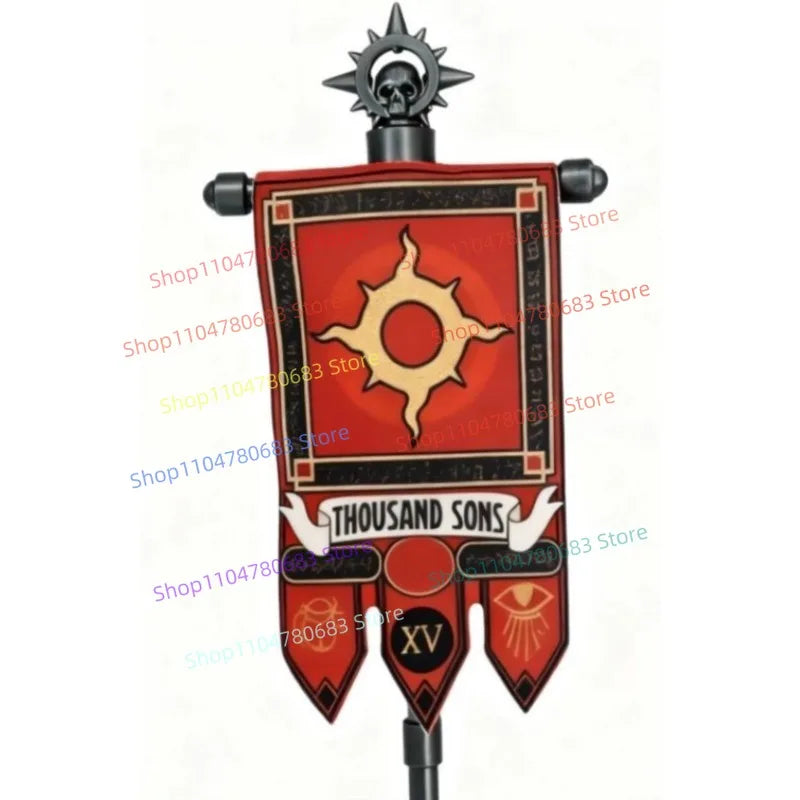 MOC Building Blocks Legion Battle Flag Accessory Mini Figure Assembly Model Display Anime Game Decor Toy Gift Collectible