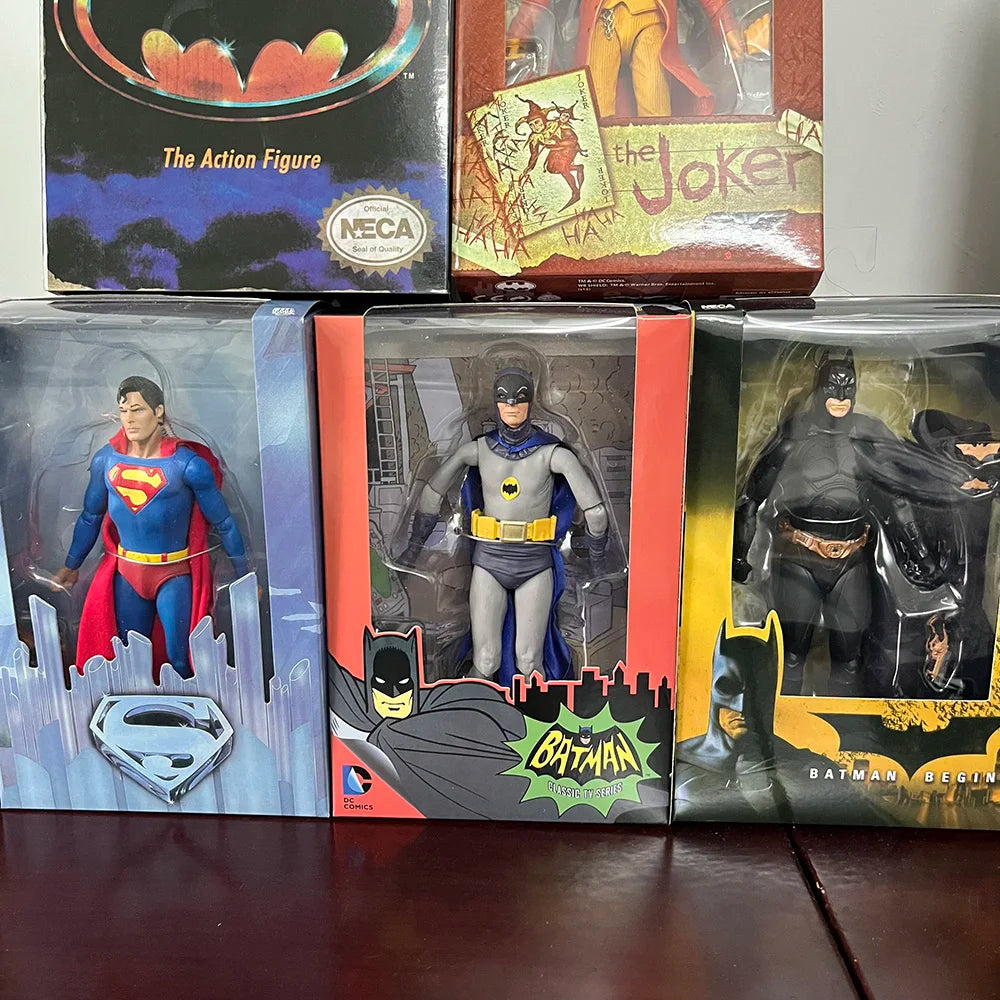 Neca Batman Joker Figure Mafex Supermen Harley Quinn Action Figure Cartoon Classic Roles Collectable Model Birthday Toys