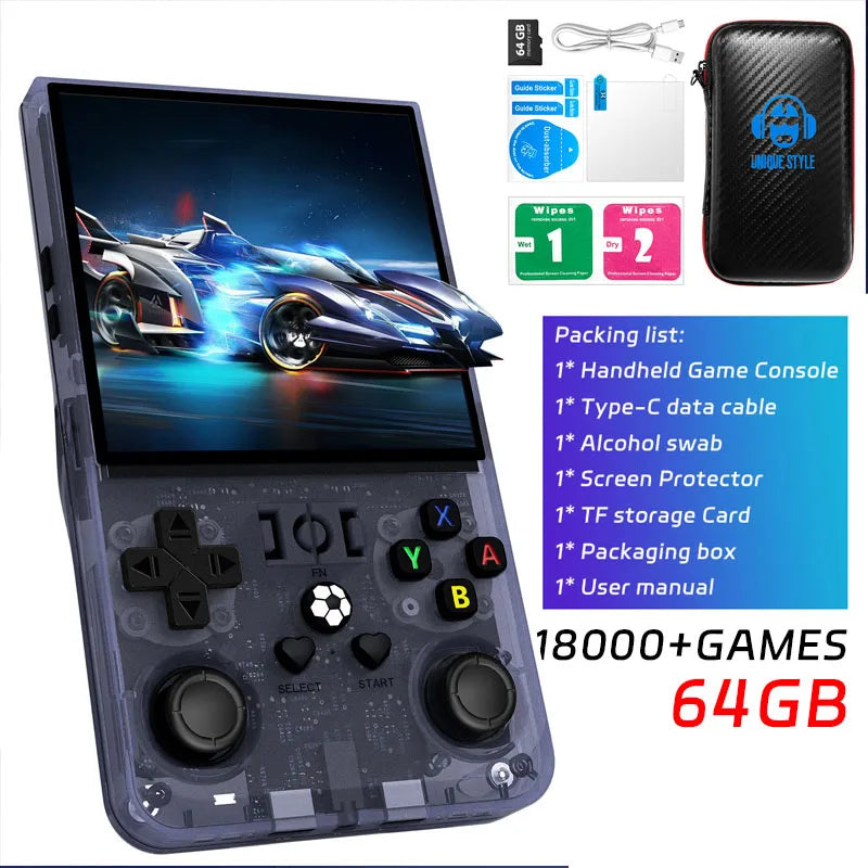 R36MAX Retro Handheld Video Game Console Linux System 4.0 Inch IPS Screen R36S Portable Pocket Video Player 128GB Games Gift