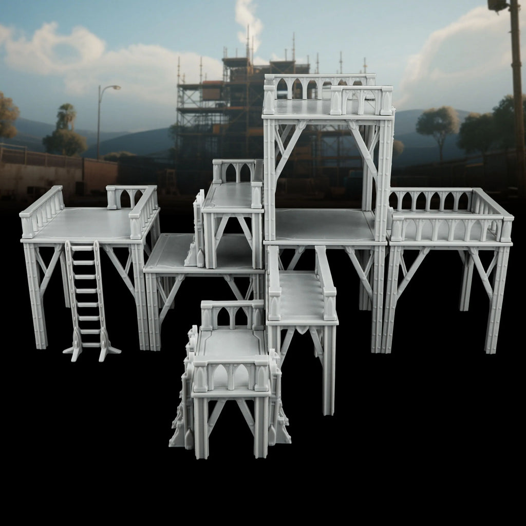 5pcs Heavy Sci-Fi Unit Miniatures - Modular TTRPG Vehicles for Game Scenarios, Easy Assembly Display