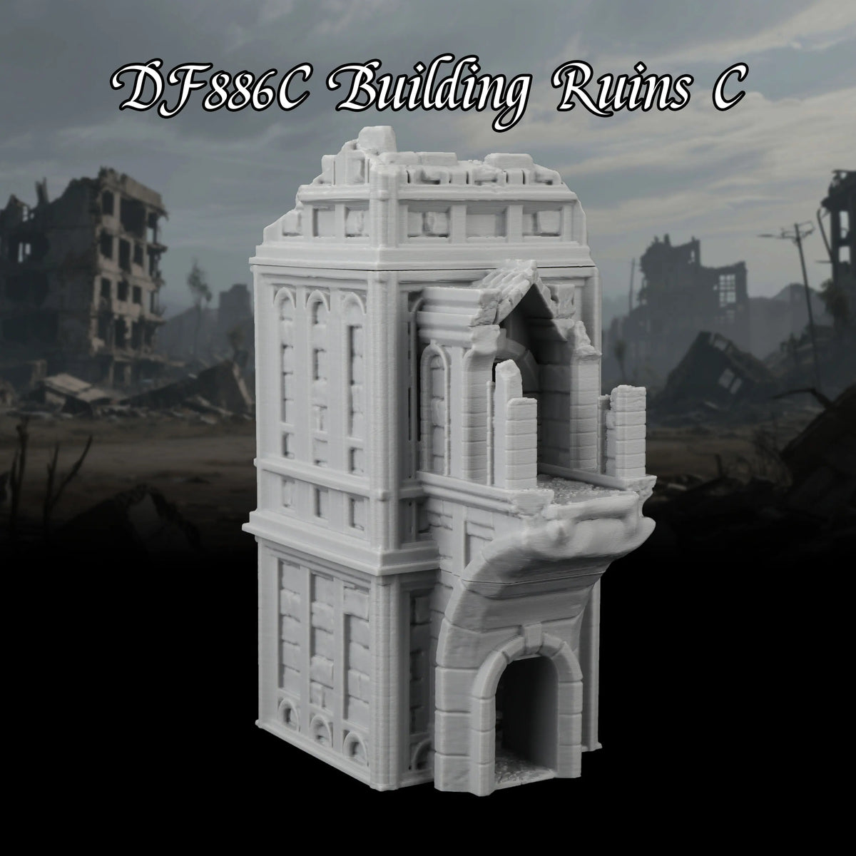 RPG Miniatures Ruins Building Terrain Set - Medieval DND Terrain for Abandoned City, Worn House Miniature Terrain, TTRPG Gift