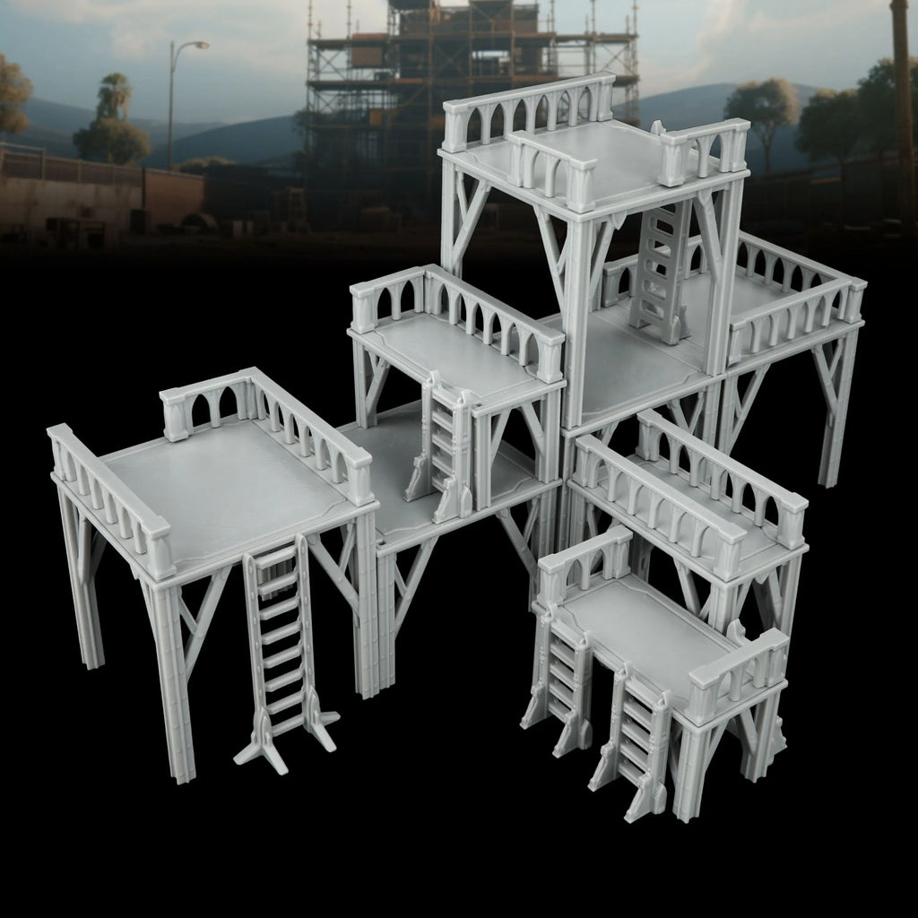 5pcs Heavy Sci-Fi Unit Miniatures - Modular TTRPG Vehicles for Game Scenarios, Easy Assembly Display