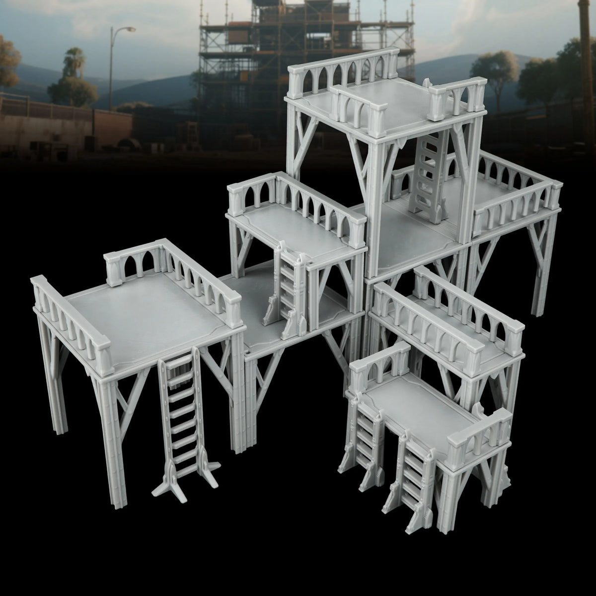 5pcs Heavy Sci-Fi Unit Miniatures - Modular TTRPG Vehicles for Game Scenarios, Easy Assembly Display
