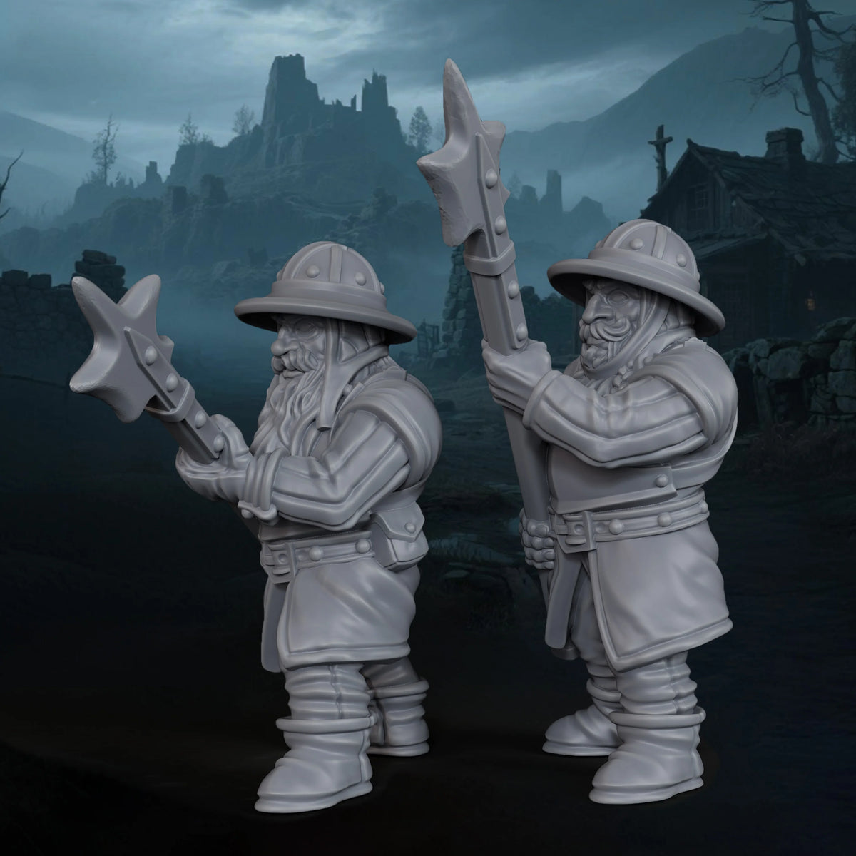 6Pcs RPG Dwarf Guards Set – Fantasy Figures for TTRPG Roleplay, Collectible Gift for Dwarf Kingdom Adventure & Terrain