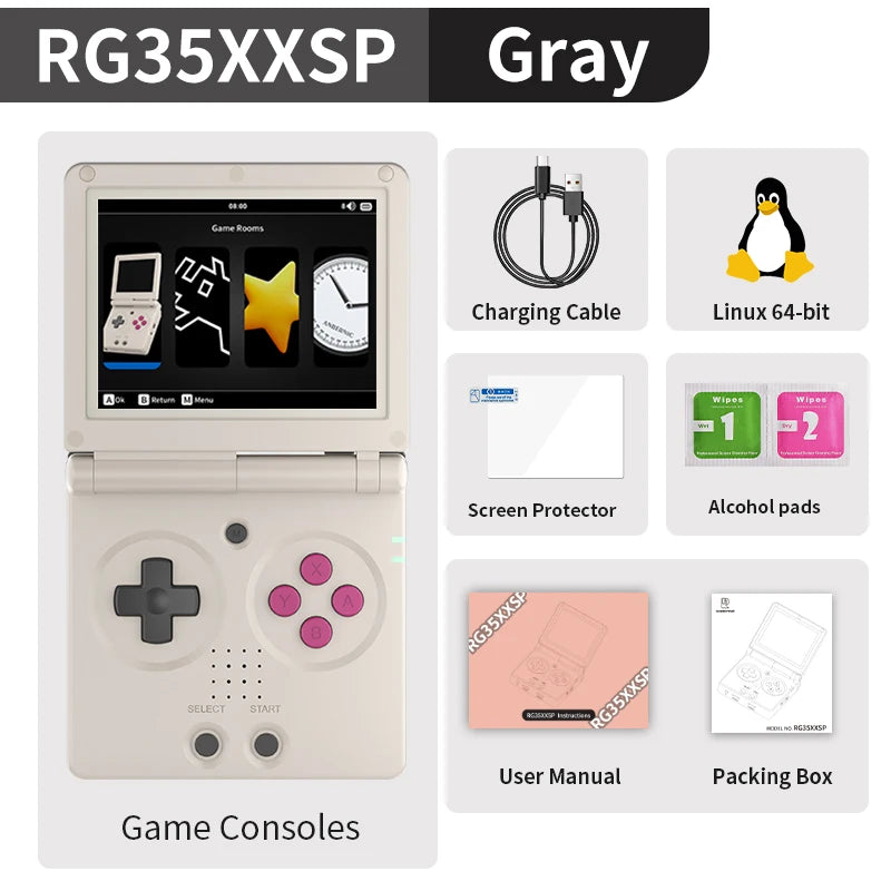 ANBERNIC RG35XXSP Flip Retro Handheld Game Console Linux 64bit WiFi Bluetooth Online Play HDMI-TV Out
