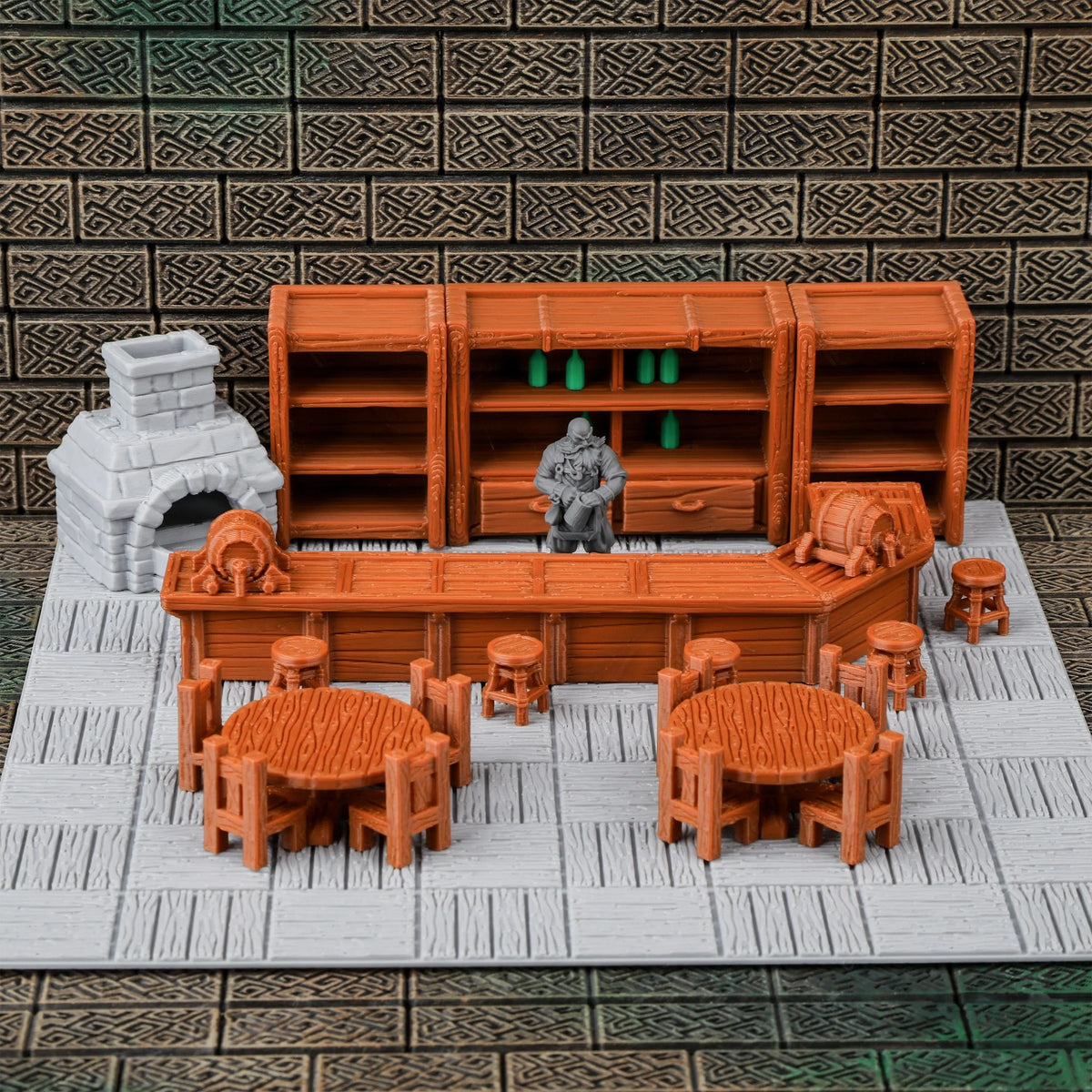 28mm TRPG Tavern Bar Furniture Miniature Terrain Set, Tabletop RPG Scenery Terrain for Fantasy RPG Game
