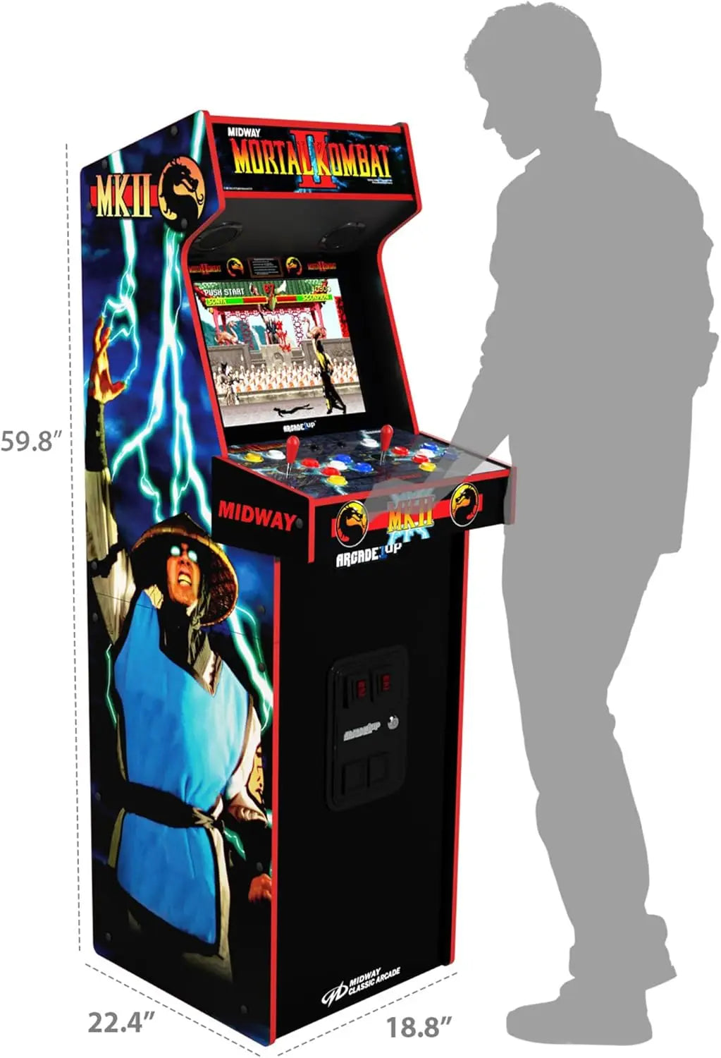 Mortal Kombat II Deluxe Arcade Machine for Home - 5 Feet Tall - 14 Classic Games