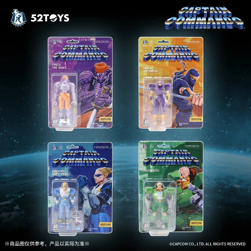 52toys Captain Commando Figure Mack The Knife Ginzu The Ninja Baby Head Arcade Game Action Doll 1/18 Toy Birthday Toys Gifts