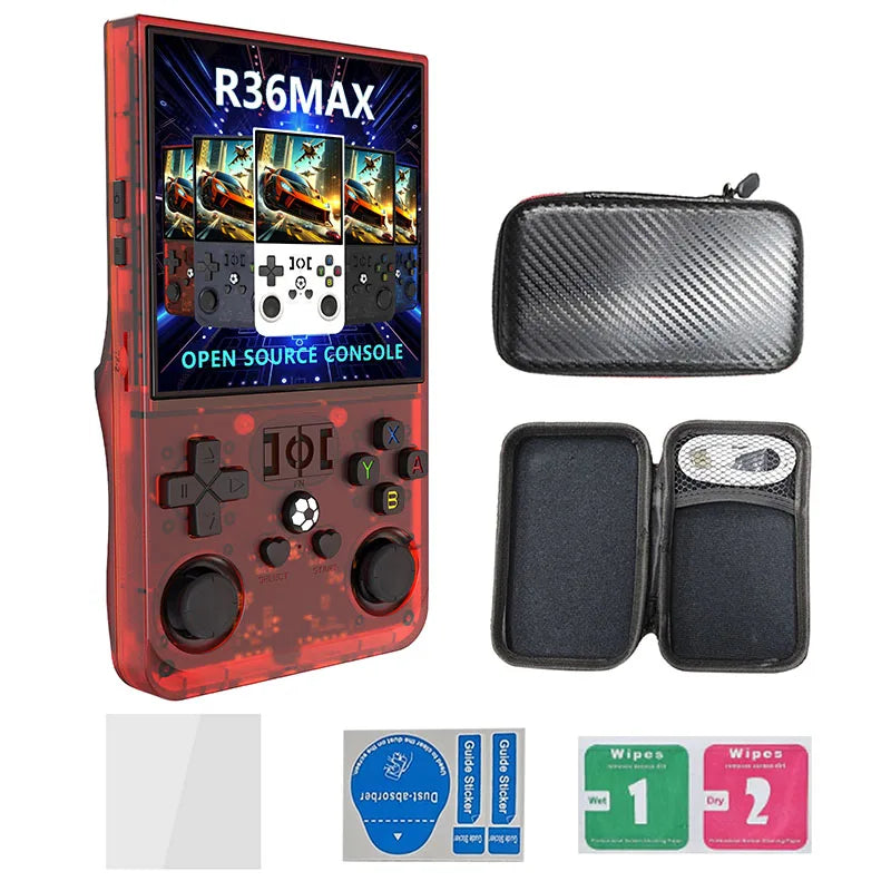 R36Max 4 Inch IPS Screen Retro Handheld RK3326 Chip Linux System Game Player