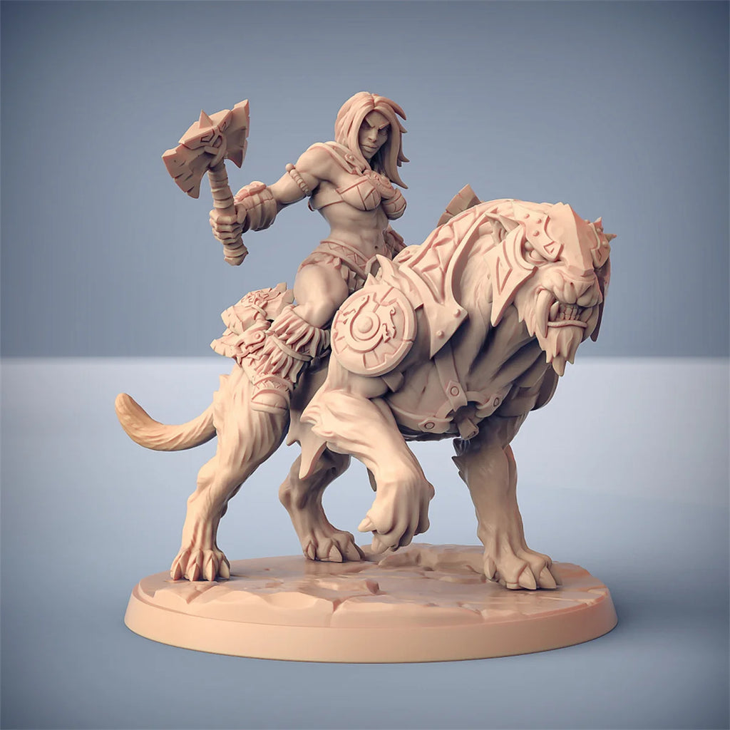 Barbarian Lion Riding Crazy Battle Dragon and Dungeon DND Running Team Board Game Chess Model