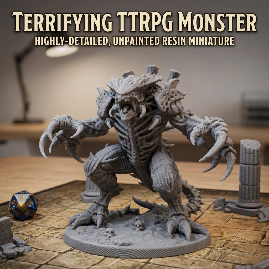 Alien Monster Miniature, TTRPG Style, Tabletop Wargame Figurine, Collectible Sculpture