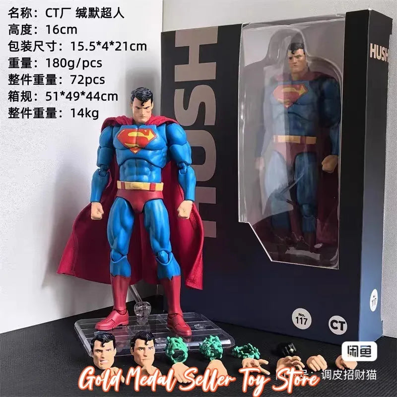 Ct Factory Superman Articulated Action Figure 16cm Mafex 117 Comic Hush Dc Justice League Collectible Model For Fans Collection