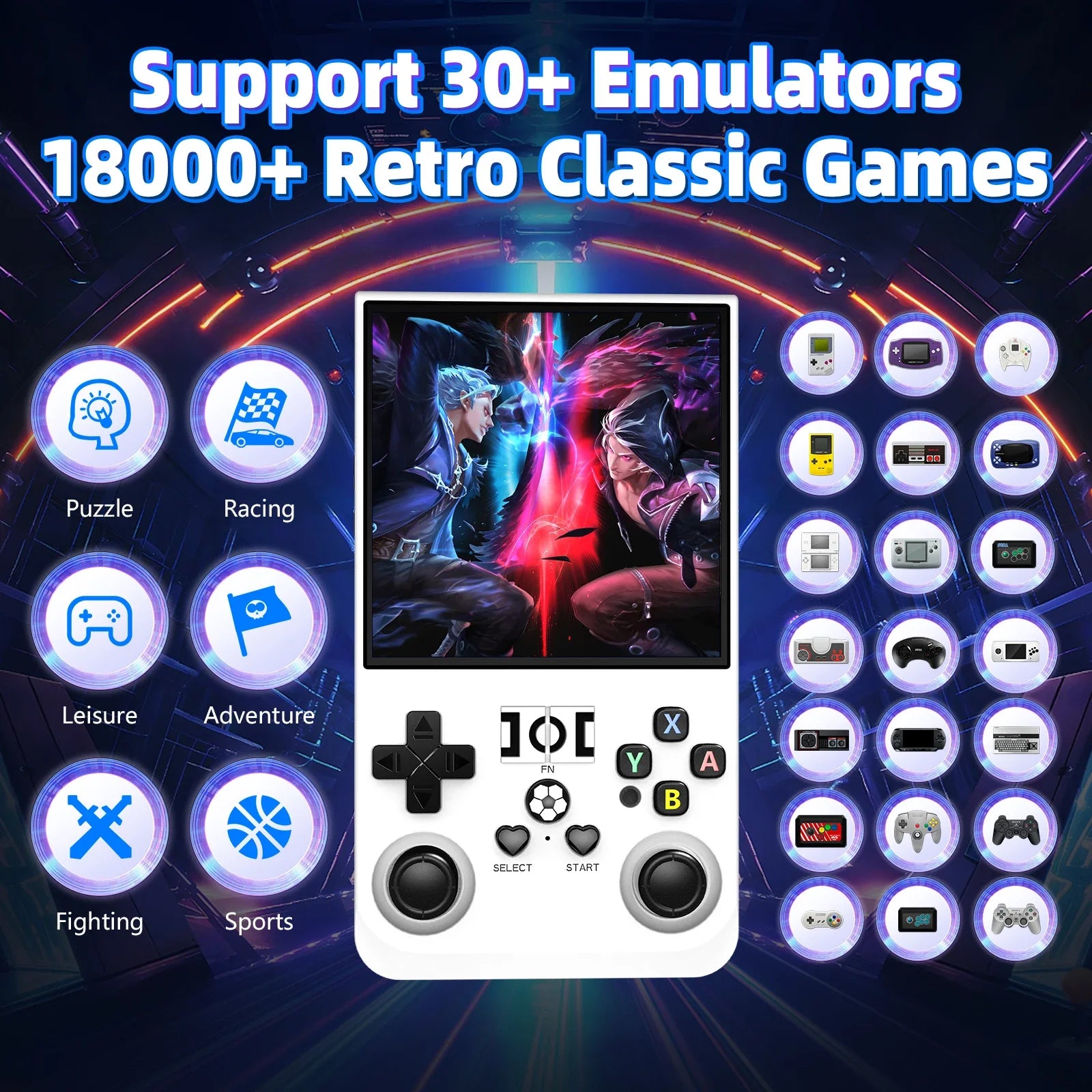 New Open Source R36MAX Retro Handheld Game Console Linux System 4.0 Inch IPS Screen Portable Video Game Player 64GB Games 18000+