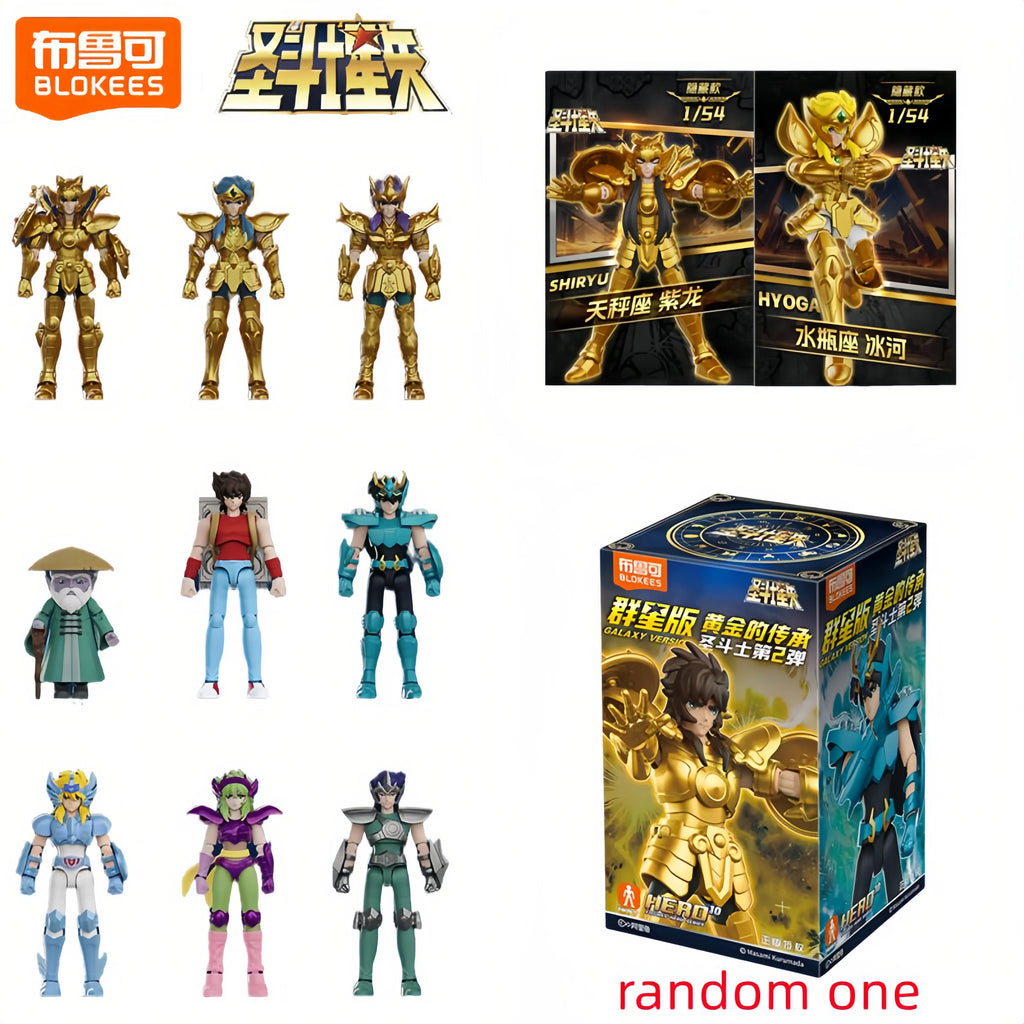 Original Blokees Gold Saint Action Figure Champion Saori Kido Seiya Mu Aiolia Assembly Figure Children Toys Birthday Gift
