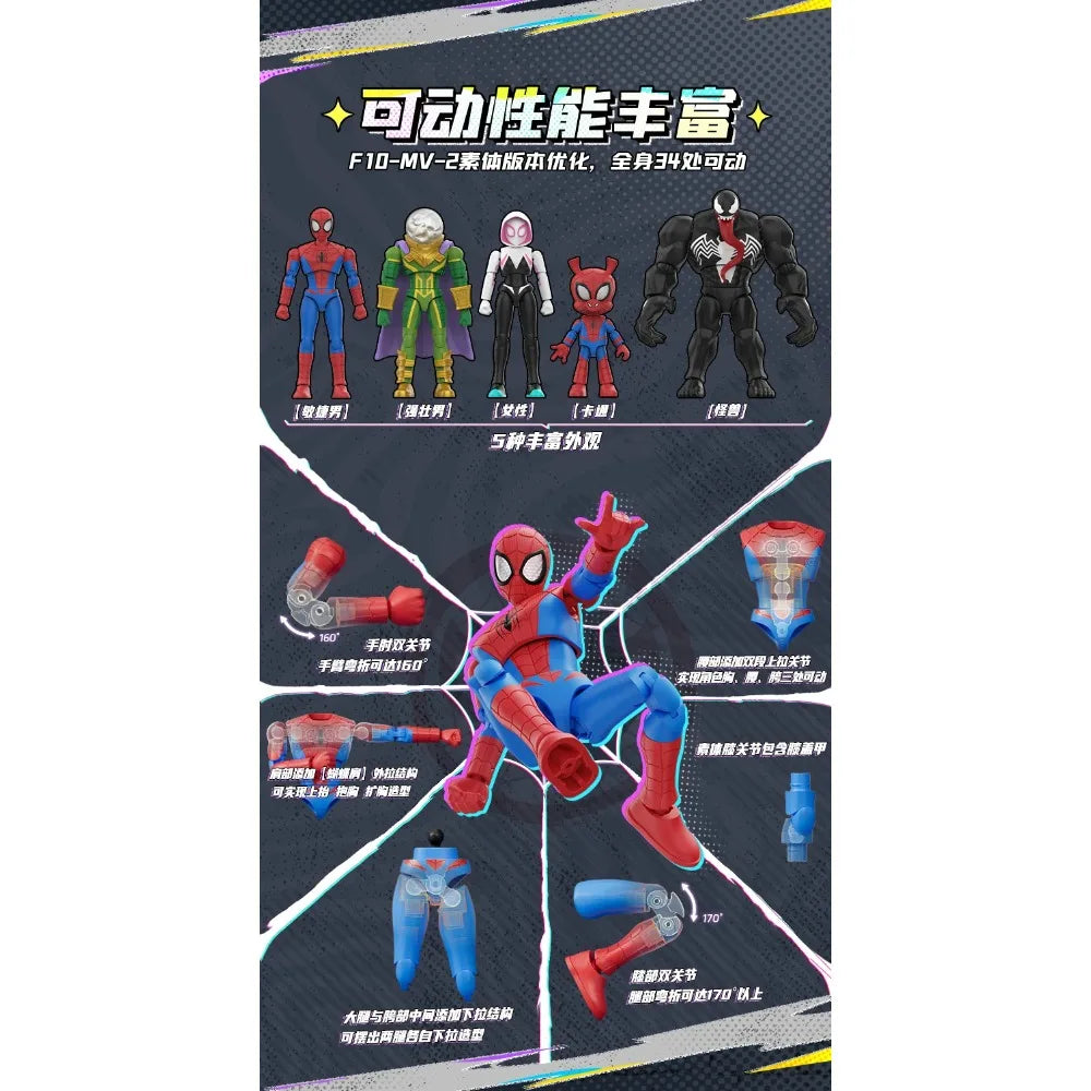 Blokees Marvel Superhero The Avengers GV05 Spider-Man Mile  Gwen Ghost Spider Spider-Pig Venom Action Figure Collect Gifts