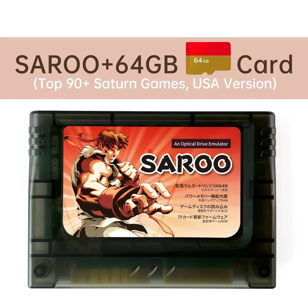 ENJOY SAROO Flashcart Region-free For Sega Saturn Viedo Console 0.8 Firm Support CD-ROM Emulated RAM Card Satiator ODE Fenrir