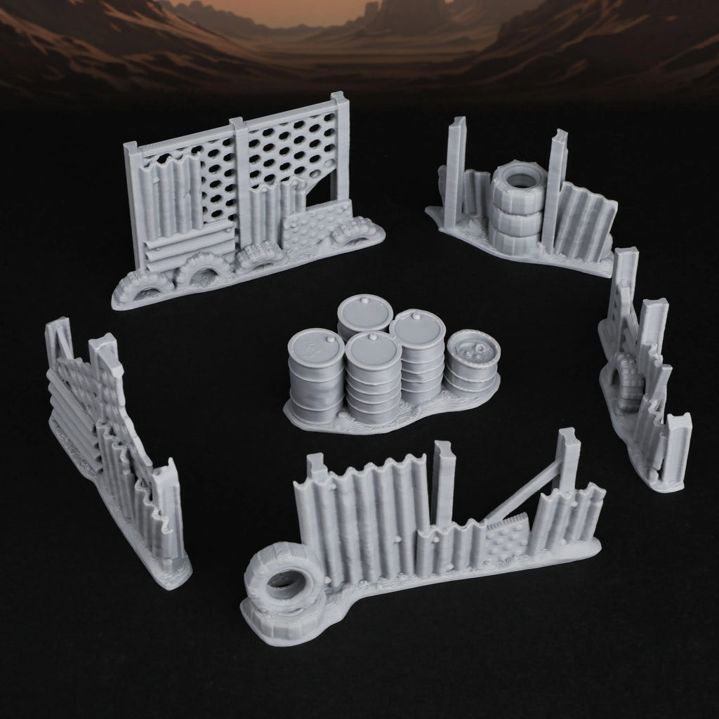Miniatures Barricades Terrain Set TTRPG Scenery for Tabletop Role-Playing Board Games Compatible with Various Fantasy RPGs