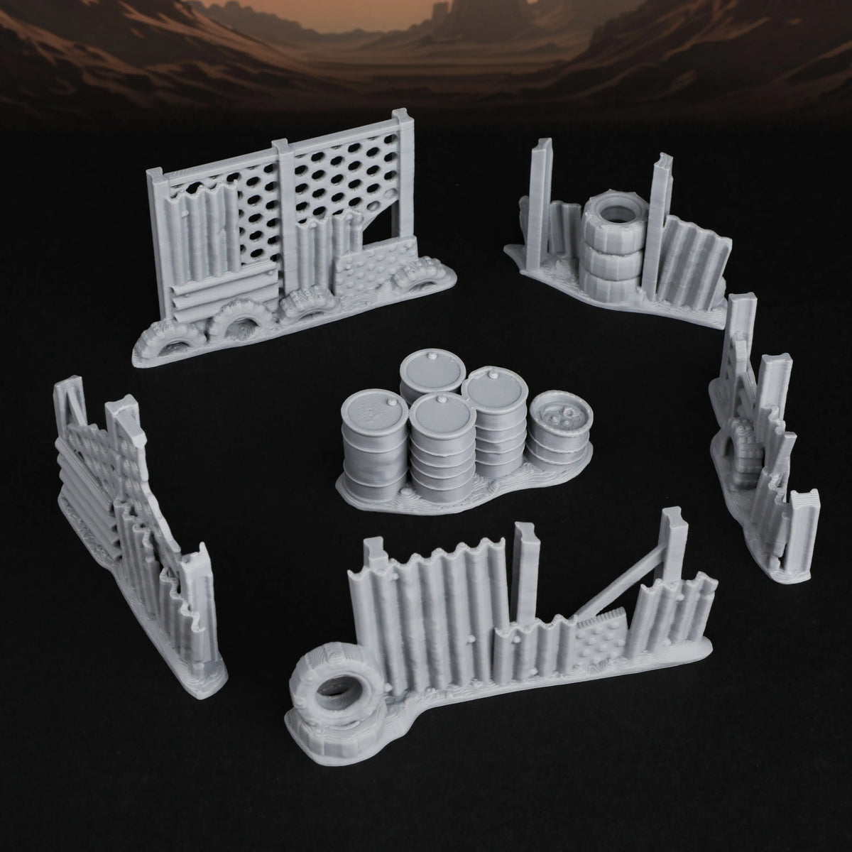 Miniatures Barricades Terrain Set TTRPG Scenery for Tabletop Role-Playing Board Games Compatible with Various Fantasy RPGs