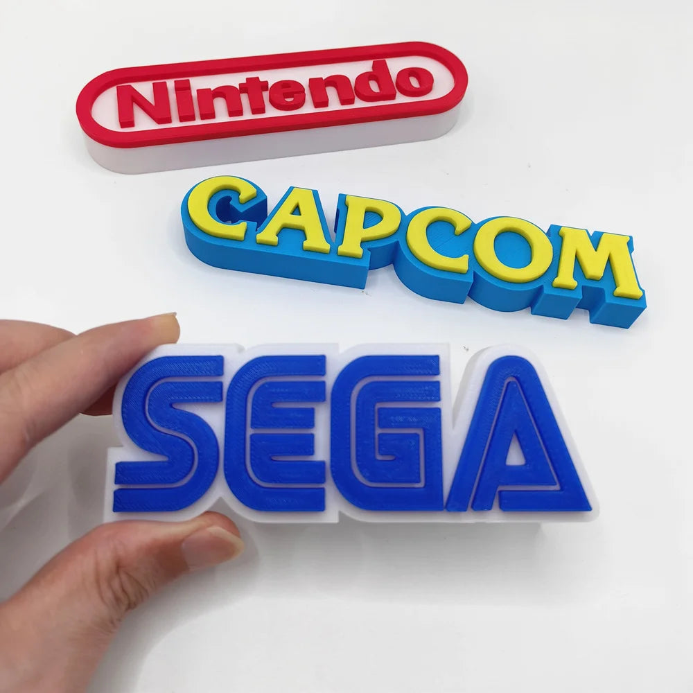 Video Game Company Title 3D Printing Logo Nameplate for Model Doll PVC Figure Collection Display Cosplay Exhibition Ornament Toy