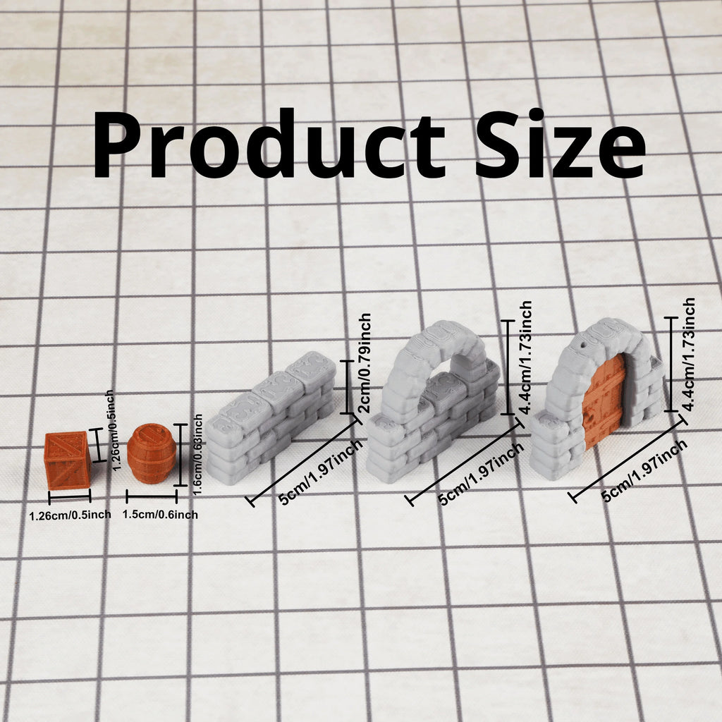 28mm Dungeon Walls Miniature Terrain Modular System, Terrain Building Accessories for Tabletop RPG Role Playing Game Scenes