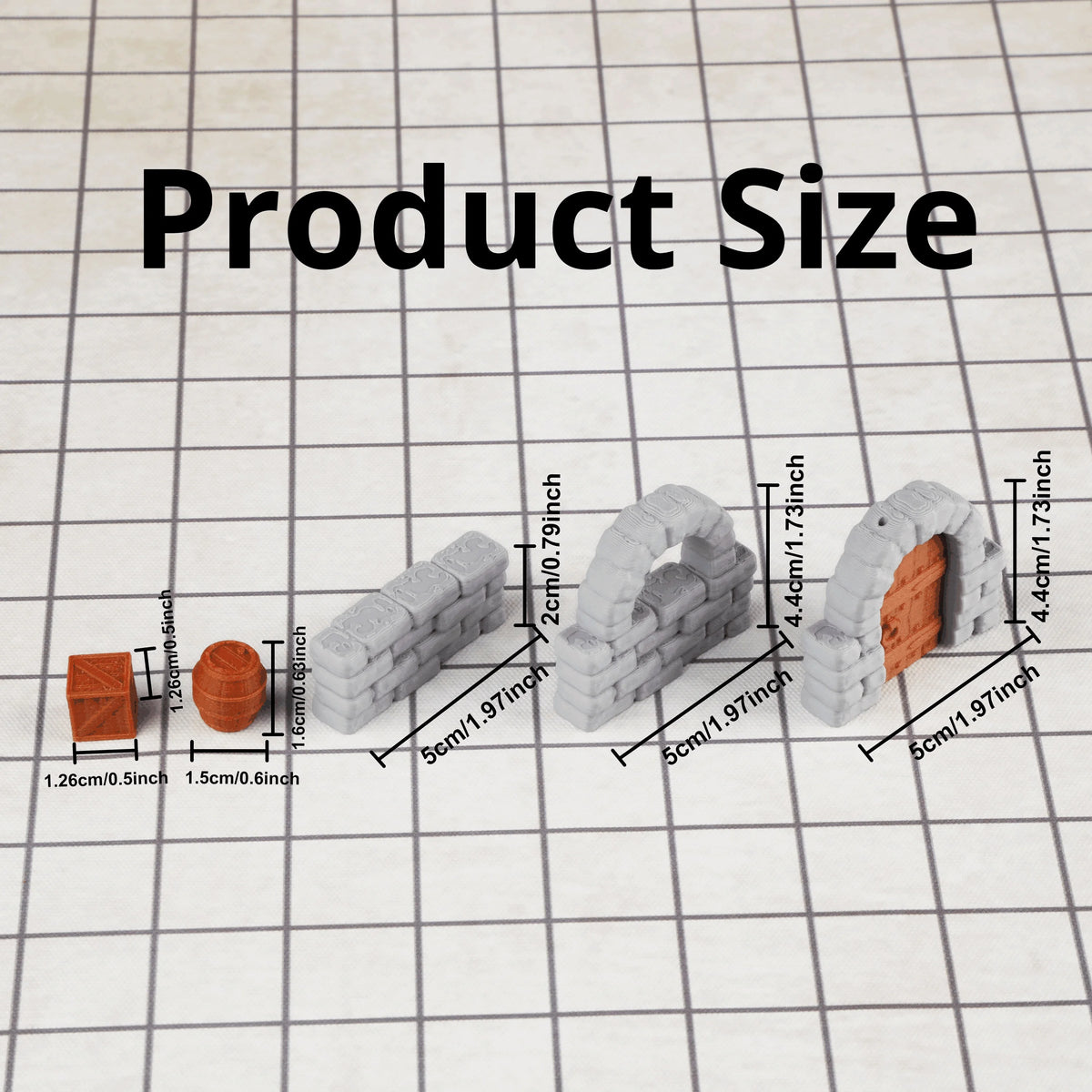 28mm Dungeon Walls Miniature Terrain Modular System, Terrain Building Accessories for Tabletop RPG Role Playing Game Scenes