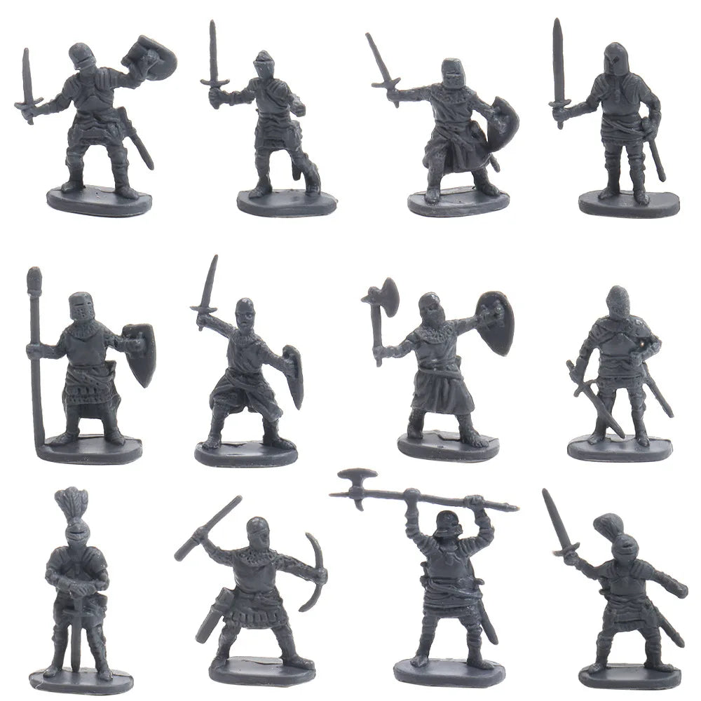 100PCS Military Playset Toy Soldiers 3CM Plastic Warrior Elite Force Action Figure Military Game Pieces Toy for Kid Playing Gift