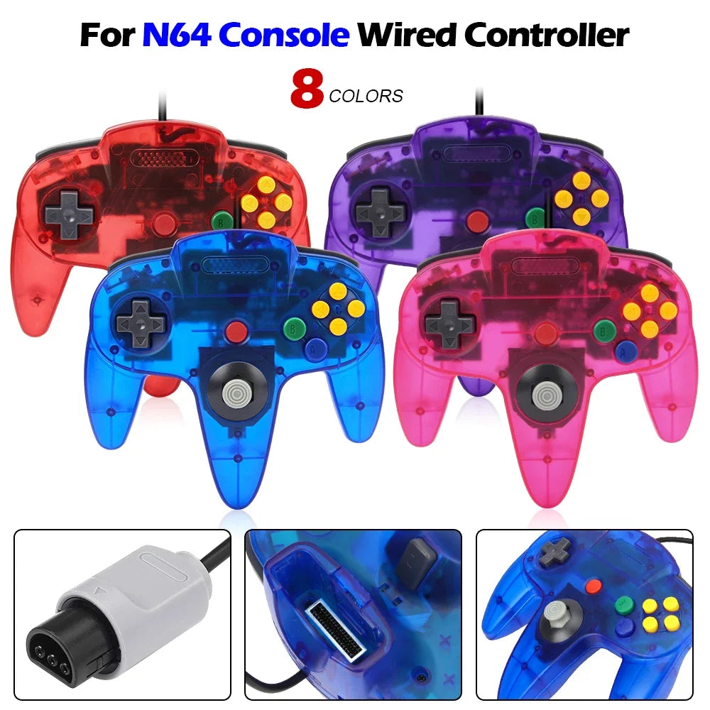 NEW For N64 Controller Classic Wired Remote Control Gamepad Gaming Joystick Retro Video Game System For N64 Console Joypads