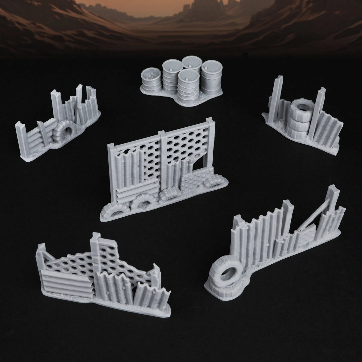 Miniatures Barricades Terrain Set TTRPG Scenery for Tabletop Role-Playing Board Games Compatible with Various Fantasy RPGs