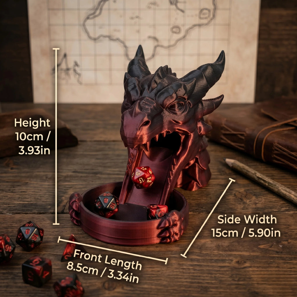 Dragon's Breath Dice Tower, Dark Fantasy Medieval Style, Tabletop TTRPG Accessory, Wargaming Dice Roller, Board Game Gadget