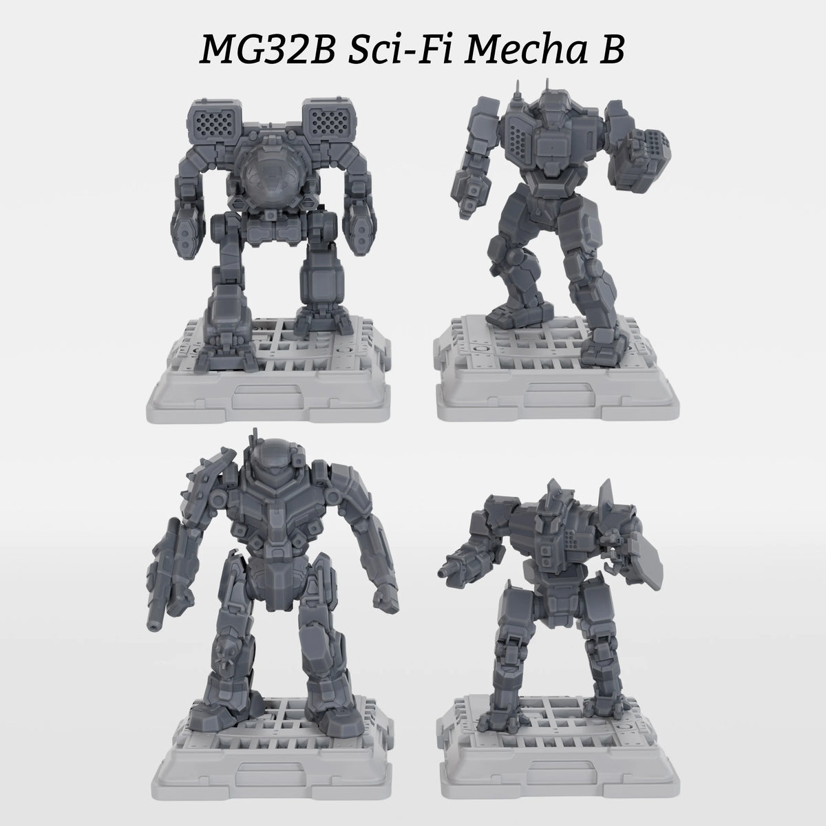 Sci-Fi Mecha Miniature Set, Futuristic Robot TTRPG Miniature Figures