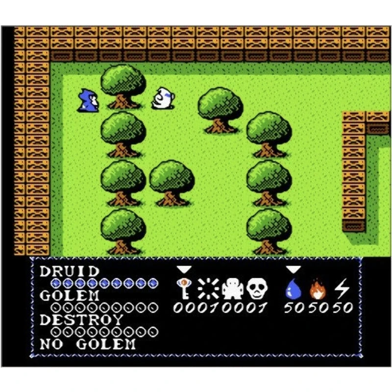 Druid English / Japanes( FDS Emulated ) Game Cartridge for FC / NES Consoles