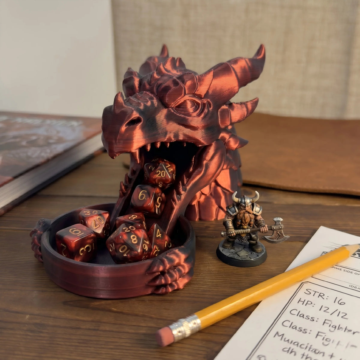 Dragon's Breath Dice Tower, Dark Fantasy Medieval Style, Tabletop TTRPG Accessory, Wargaming Dice Roller, Board Game Gadget