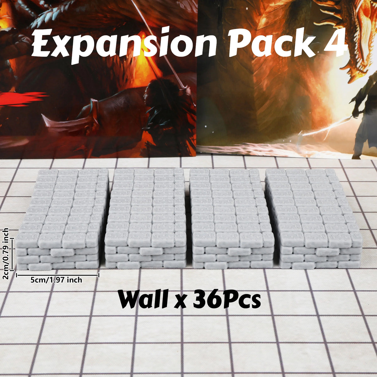 28mm Dungeon Walls Miniature Terrain Modular System, Terrain Building Accessories for Tabletop RPG Role Playing Game Scenes