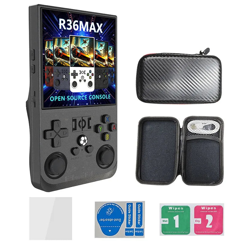 R36Max 4 Inch IPS Screen Retro Handheld RK3326 Chip Linux System Game Player