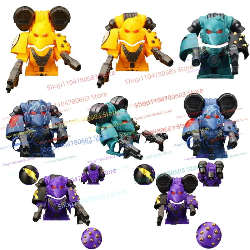 MOC Building Blocks Purple Legion Warrior Mini Figure Assembly Model Display Anime Cartoon Toy Decoration Gift Collectible