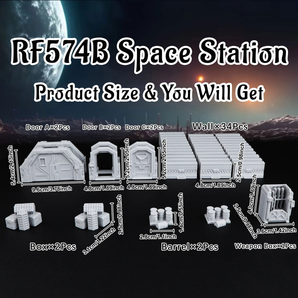 Sci-Fi Space Port & Space Station Miniature Terrain Set – Interstellar Theme TTRPG Accessory for Tabletop Role Playing Games