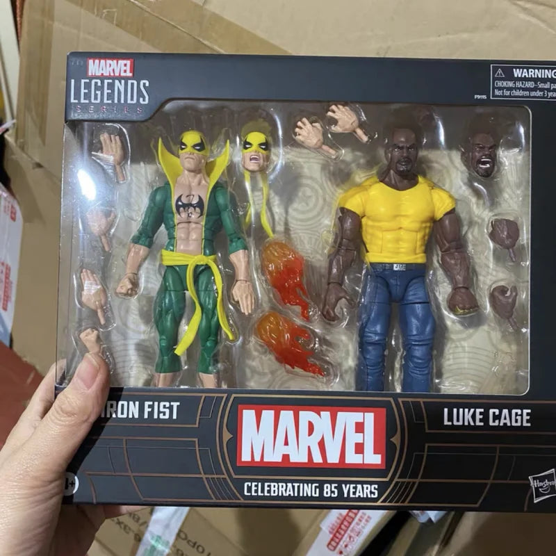 Original Comic Version Marvel Legends 85th Anniversary Iron Fist And Luke Cage Anime Figure Figurine Retro Collectible Model