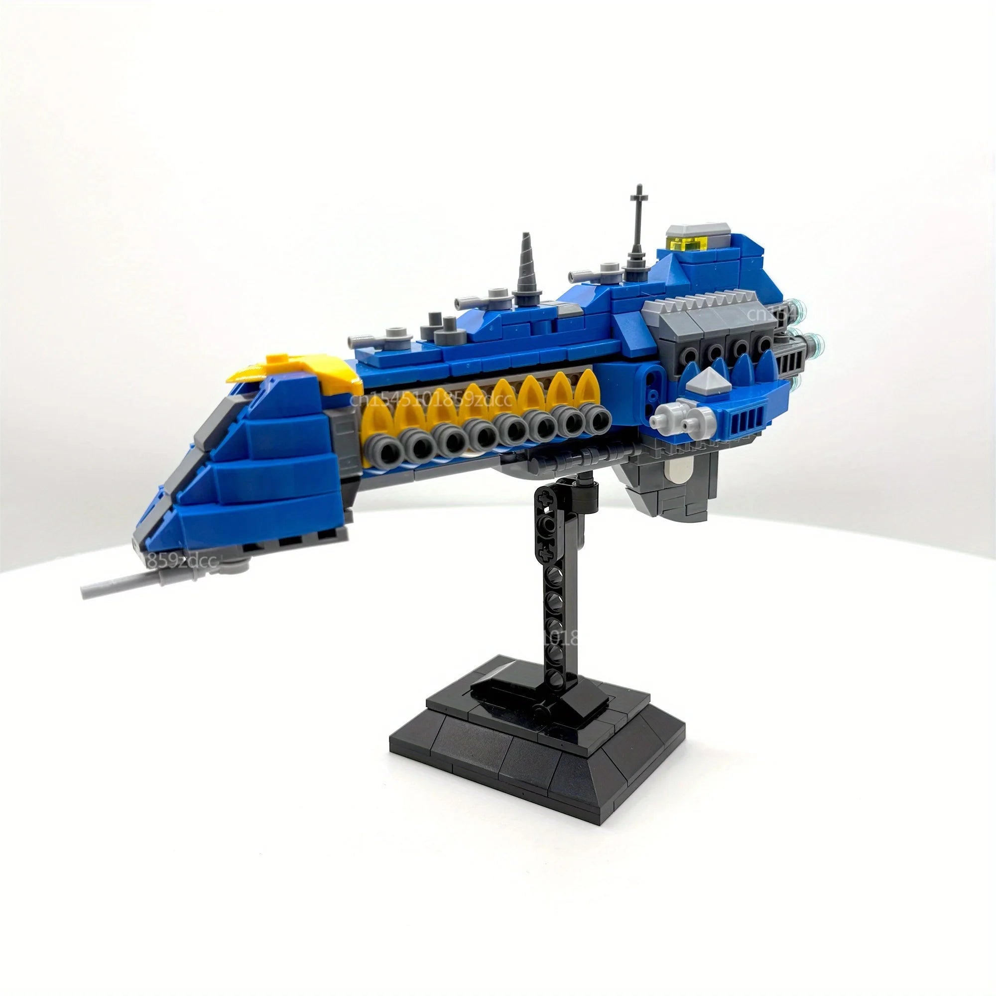 MOC Game Heavy Cruiser Class Battleship Model 428PCS Building Blocks Weapon Warship MOC-185374 Idea Set Aldult Bricks Toys Gift